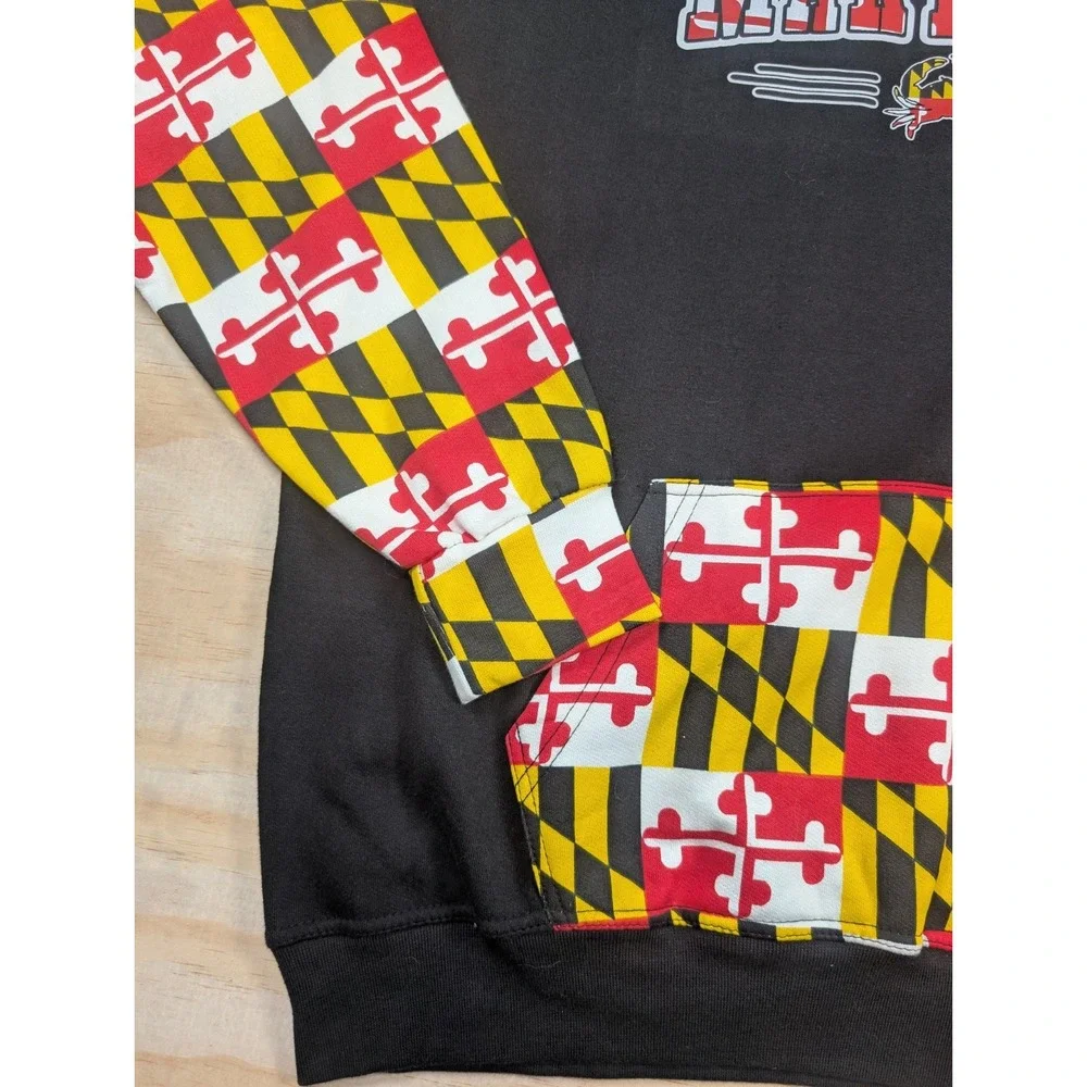 NCAA Maryland All Over Print AOP Sweatshirt Hoodie Mens Size L Large